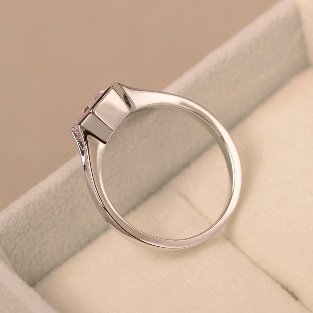 Pink Cubic Zirconia Bezel Engagement Ring - LUO Jewelry 