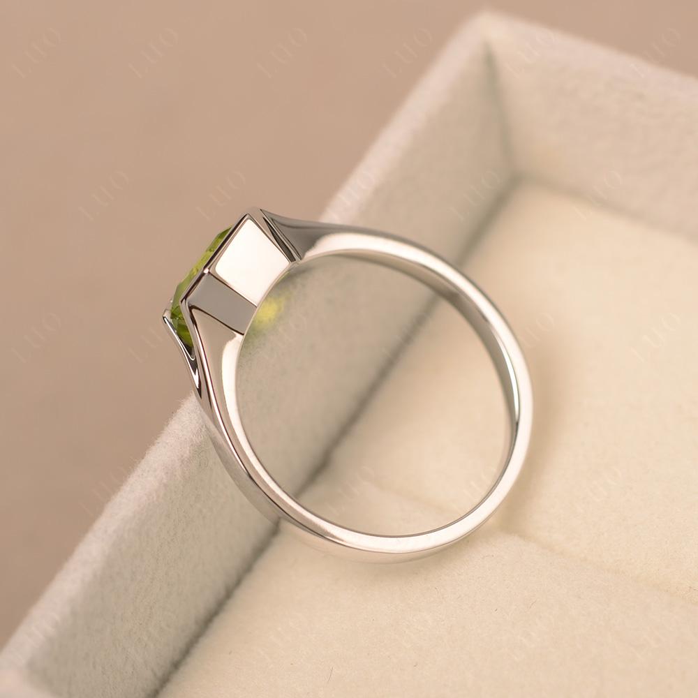 Peridot Bezel Solitaire Ring - LUO Jewelry 