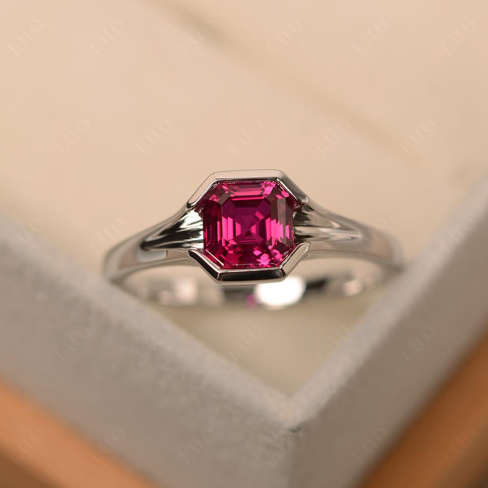 Asscher Cut Ruby Ring - LUO Jewelry 