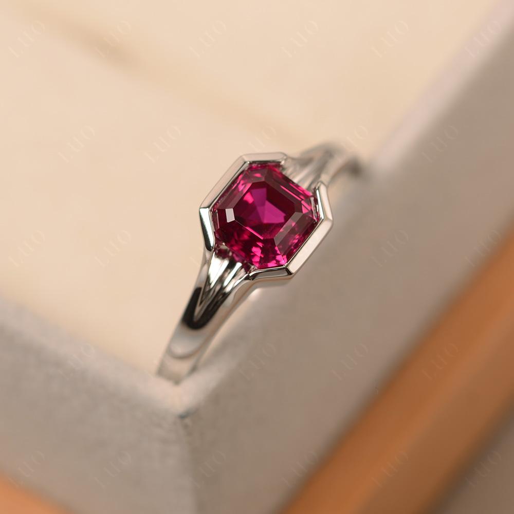 Asscher Cut Ruby Ring - LUO Jewelry 