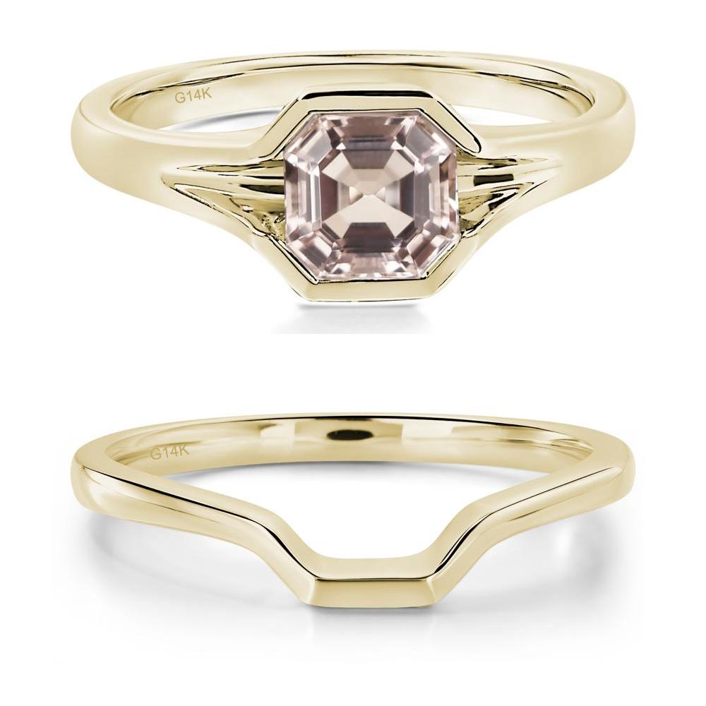Morganite Bezel Set Engagement Ring - LUO Jewelry #metal_14k yellow gold