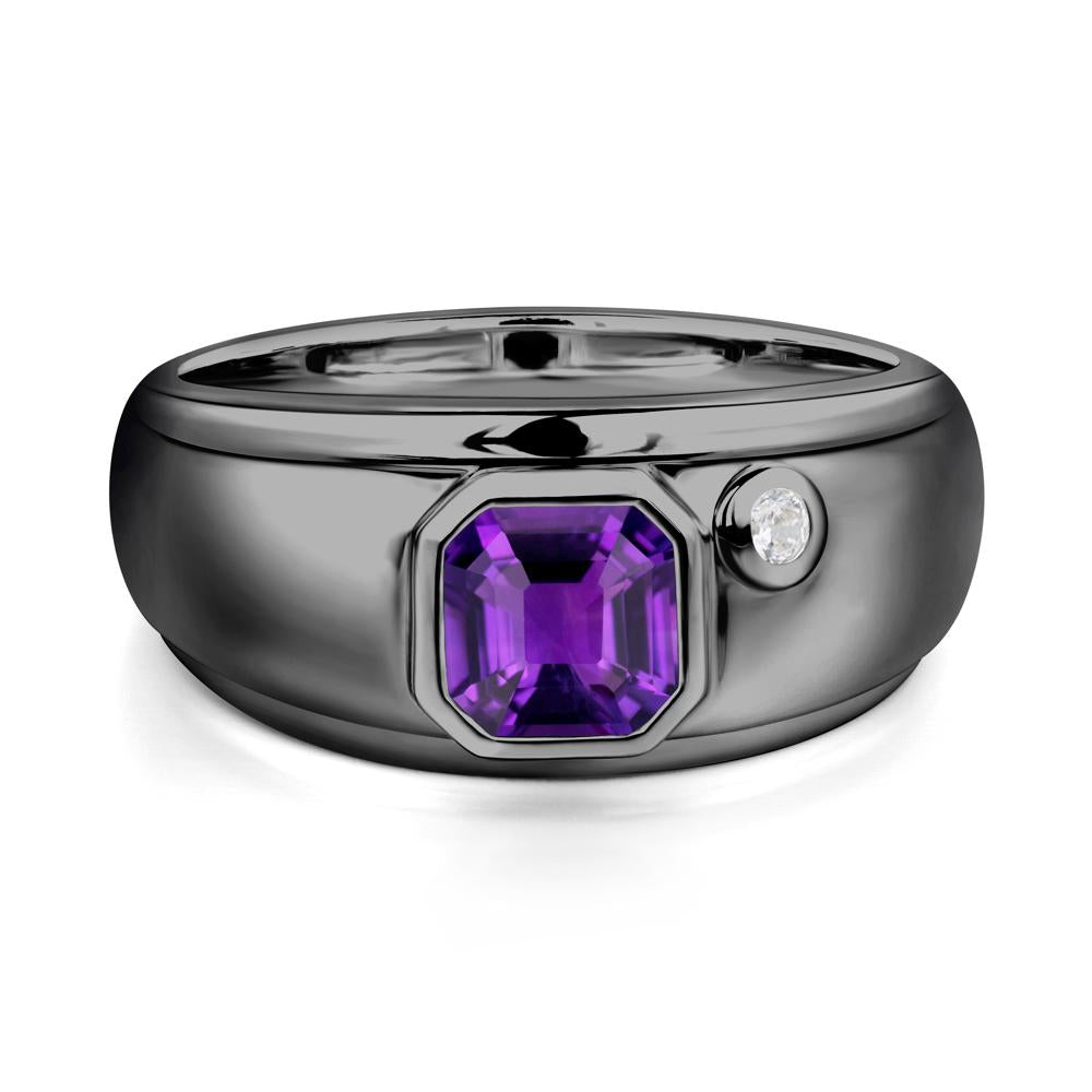 Men's Amethyst Ring - LUO Jewelry #metal_black finish sterling silver