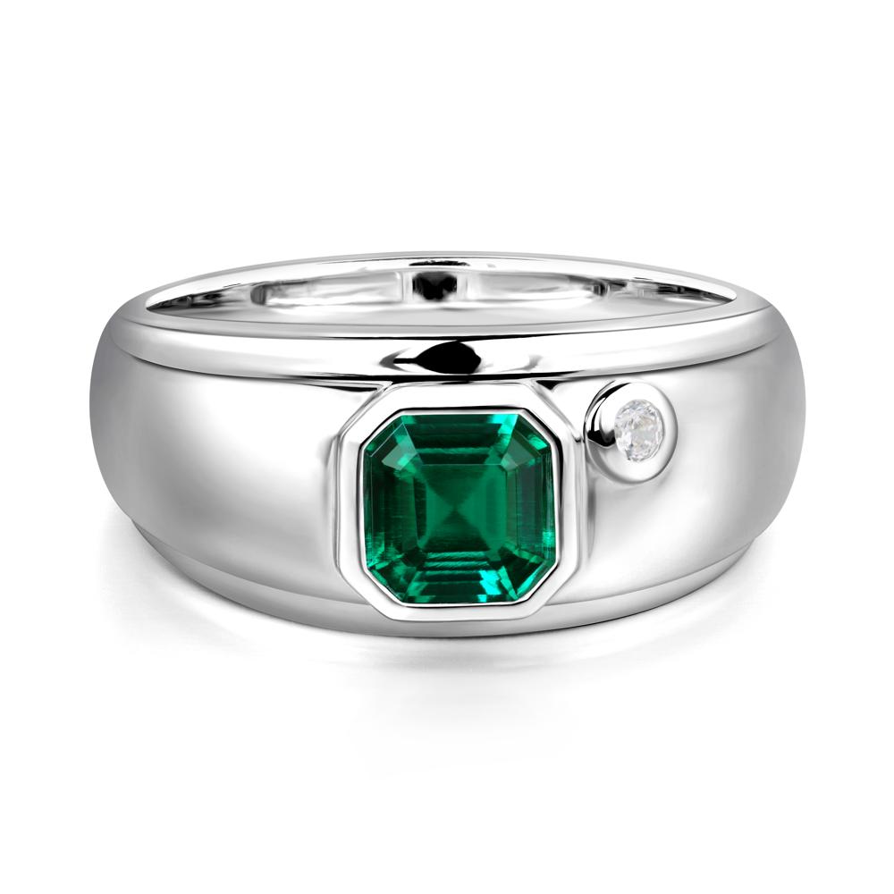 Men'S Emerald Ring - LUO Jewelry #metal_sterling silver