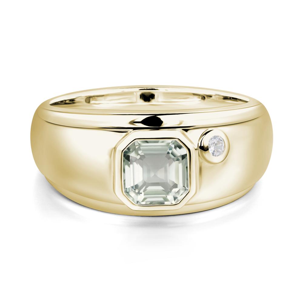 Men's Green Amethyst Ring - LUO Jewelry #metal_14k yellow gold