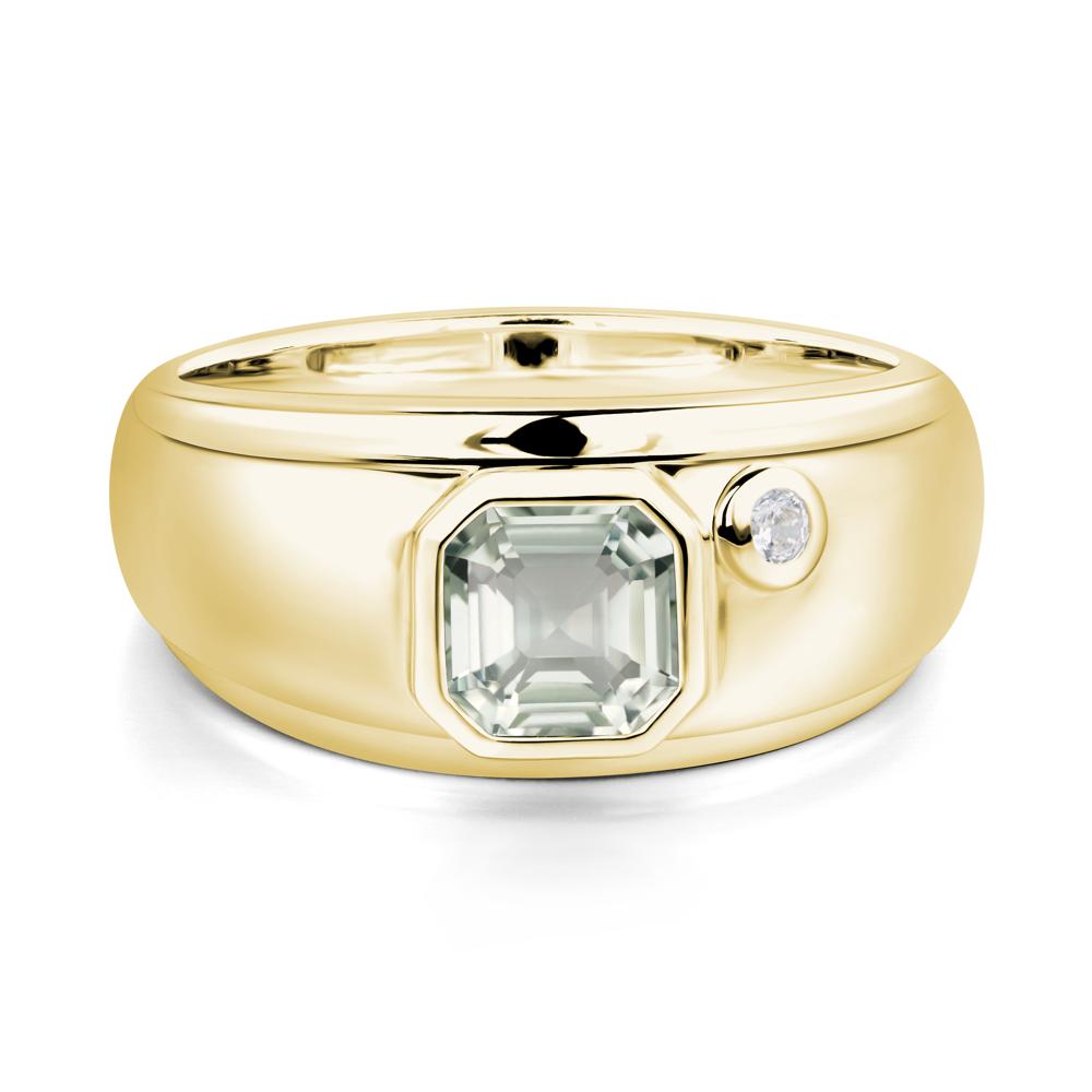 Men's Green Amethyst Ring - LUO Jewelry #metal_18k yellow gold
