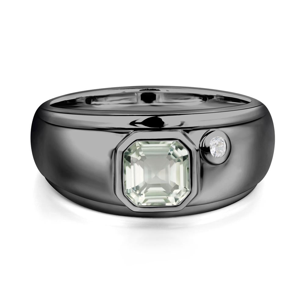 Men's Green Amethyst Ring - LUO Jewelry #metal_black finish sterling silver