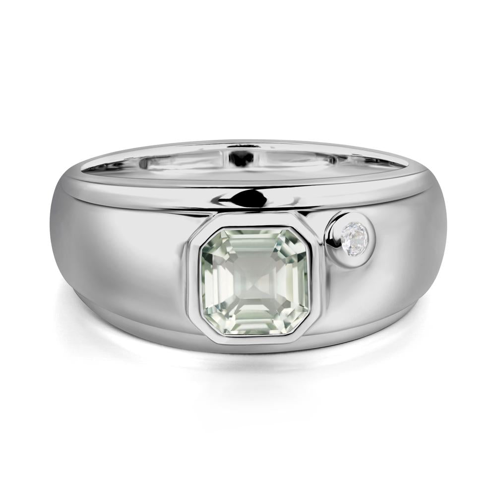 Men's Green Amethyst Ring - LUO Jewelry #metal_platinum