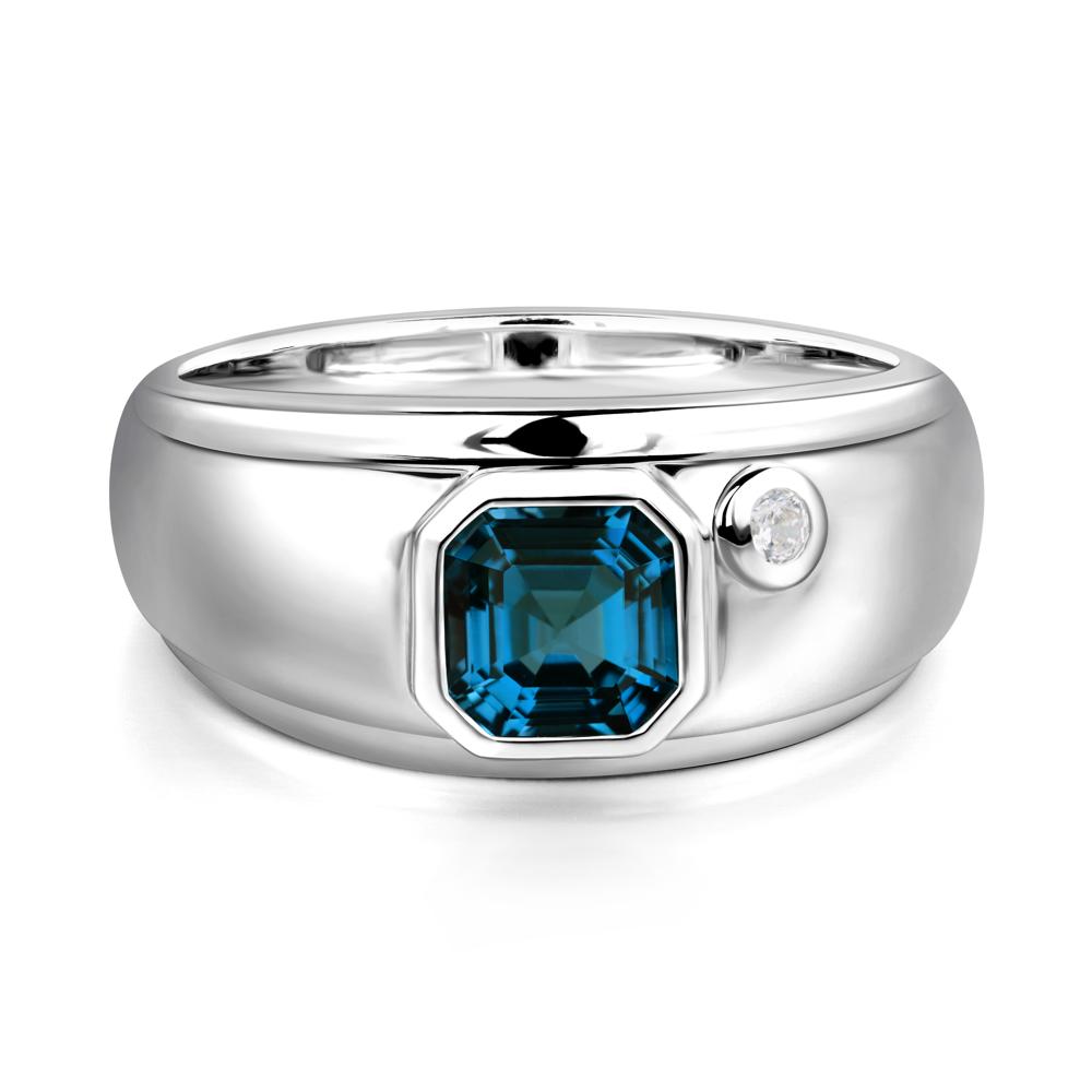 Men's London Blue Topaz Ring - LUO Jewelry #metal_sterling silver