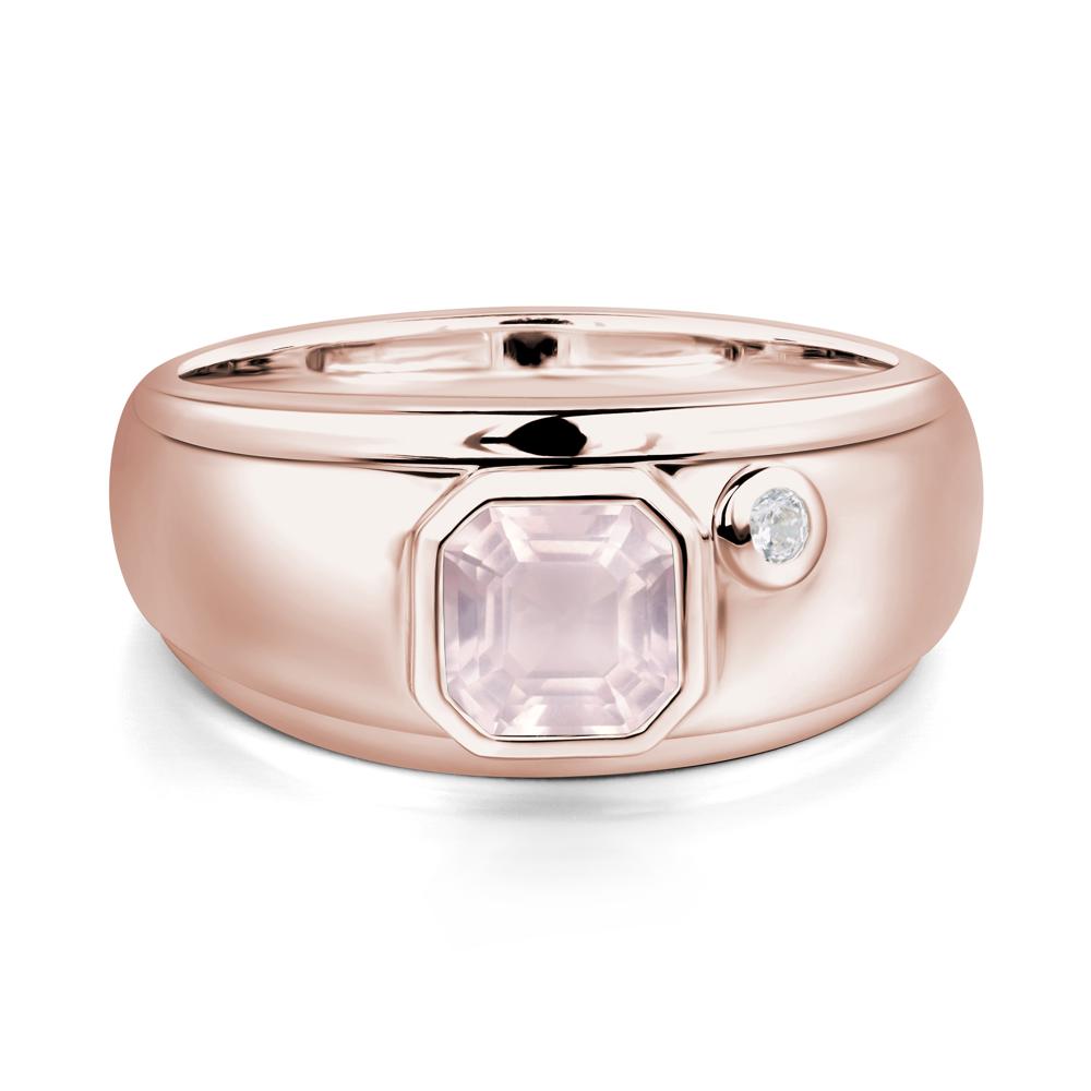 Men's Rose Quartz Ring - LUO Jewelry #metal_14k rose gold