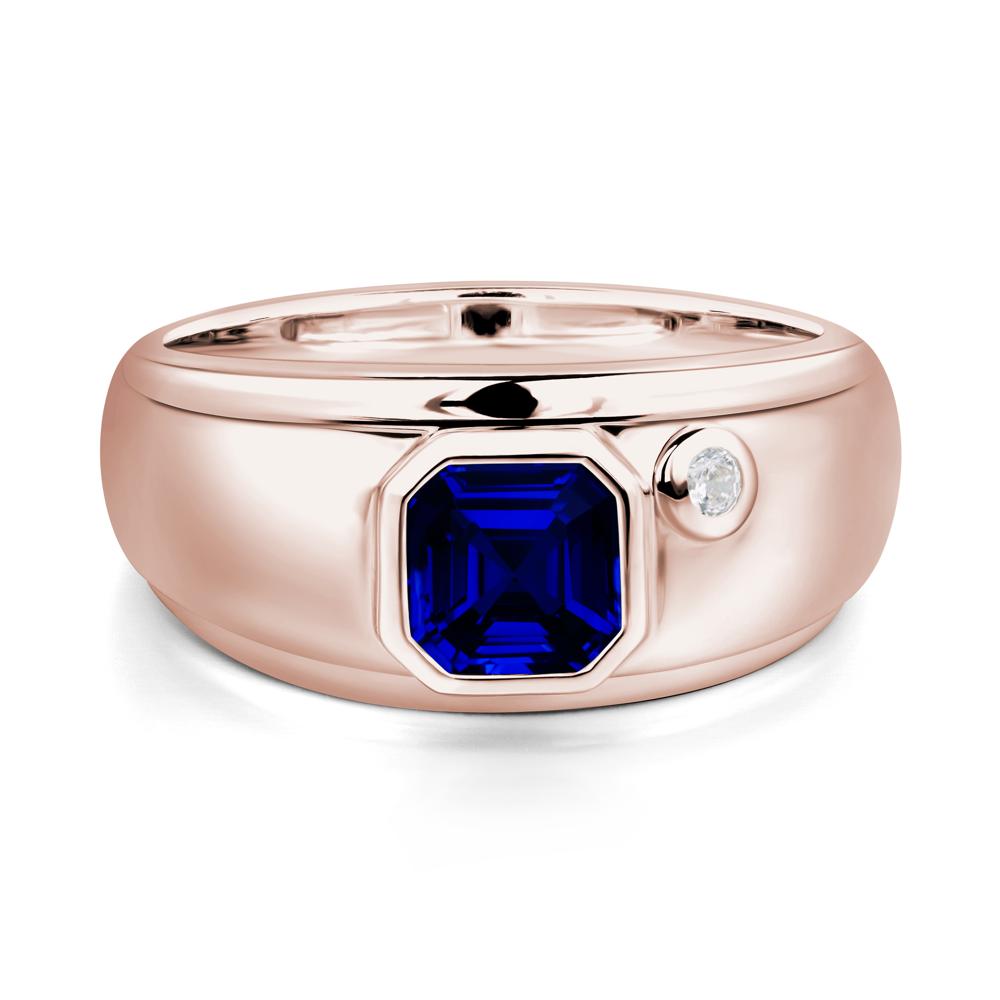 Men's Sapphire Ring - LUO Jewelry #metal_14k rose gold