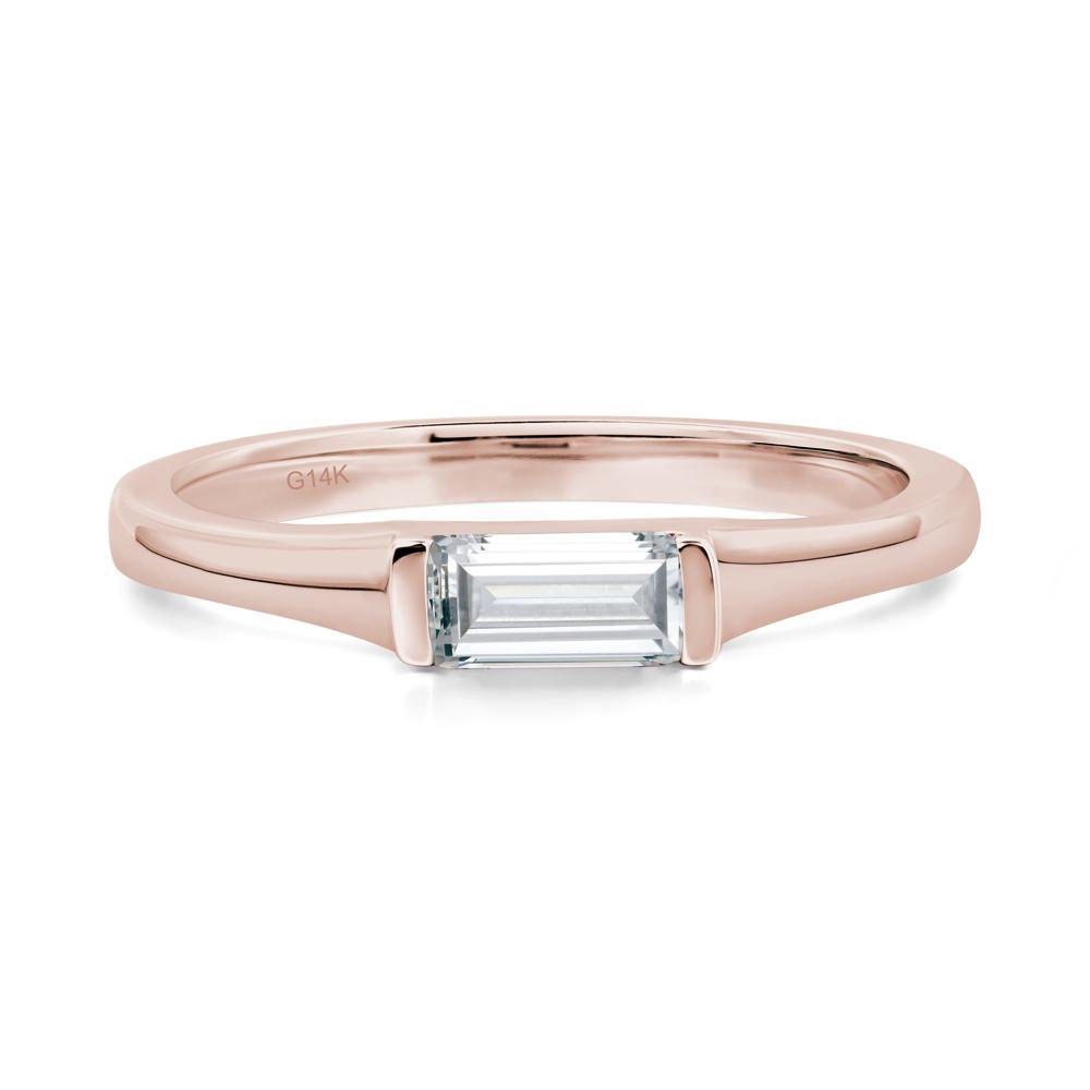 Diamond East West Baguette Ring - LUO Jewelry #metal_14k rose gold