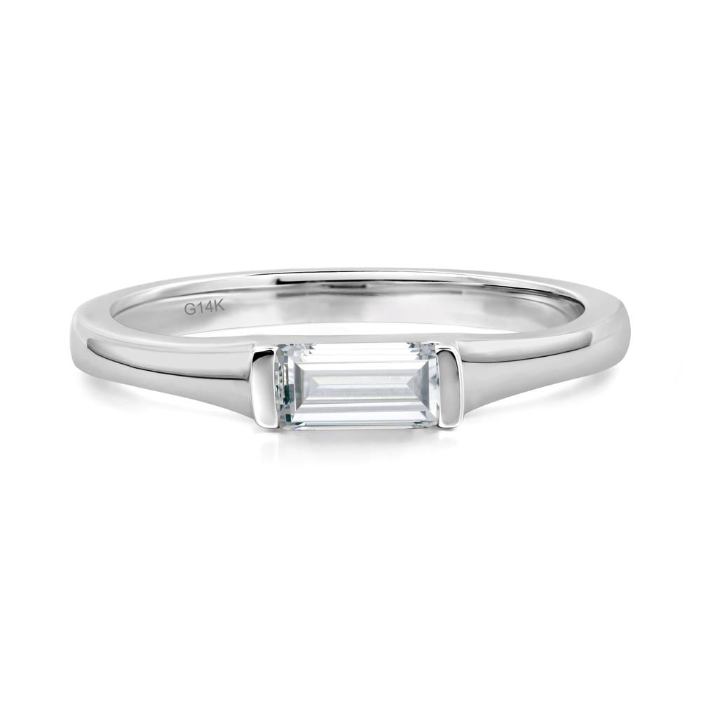 Diamond East West Baguette Ring - LUO Jewelry #metal_14k white gold