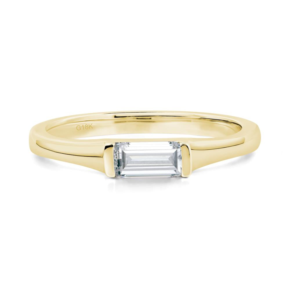 Diamond East West Baguette Ring - LUO Jewelry #metal_18k yellow gold