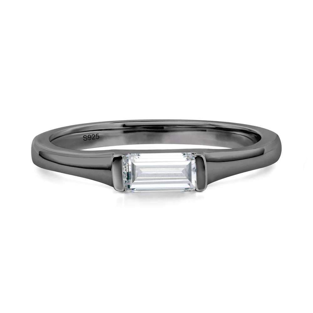 Diamond East West Baguette Ring - LUO Jewelry #metal_black finish sterling silver