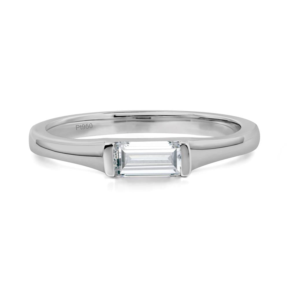 Diamond East West Baguette Ring - LUO Jewelry #metal_platinum