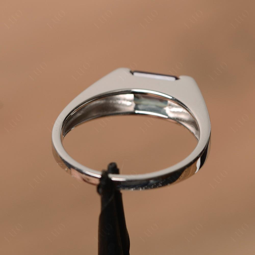 Horizontal Lab Grown Alexandrite Gender Neutral Ring - LUO Jewelry
