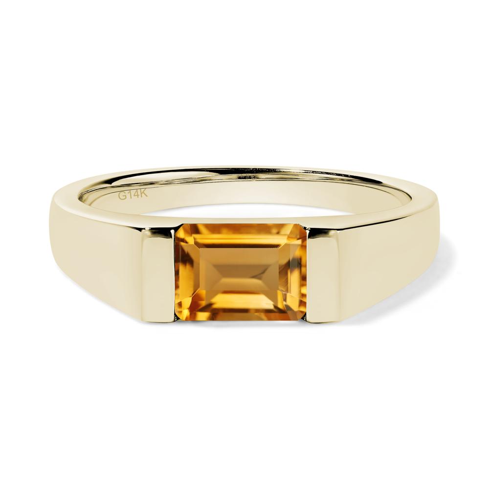 Horizontal Citrine Gender Neutral Ring - LUO Jewelry #metal_14k yellow gold
