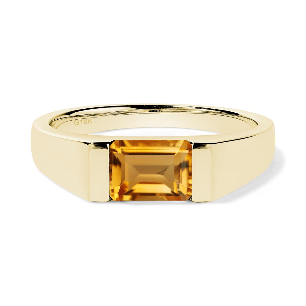 Horizontal Citrine Gender Neutral Ring - LUO Jewelry #metal_18k yellow gold
