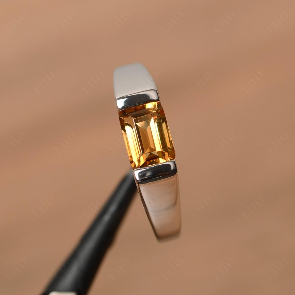 Horizontal Citrine Gender Neutral Ring - LUO Jewelry