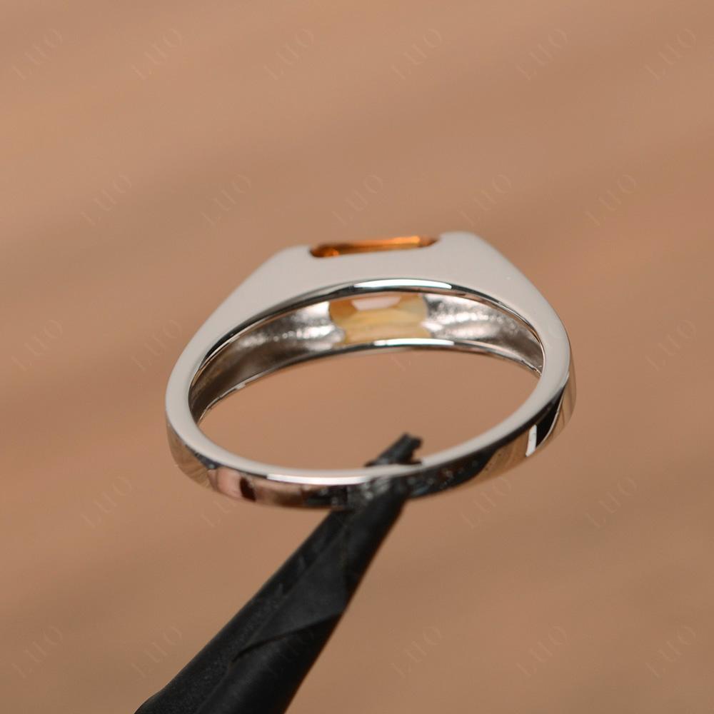 Horizontal Citrine Gender Neutral Ring - LUO Jewelry