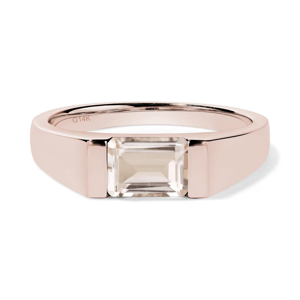 Horizontal Morganite Gender Neutral Ring - LUO Jewelry #metal_14k rose gold