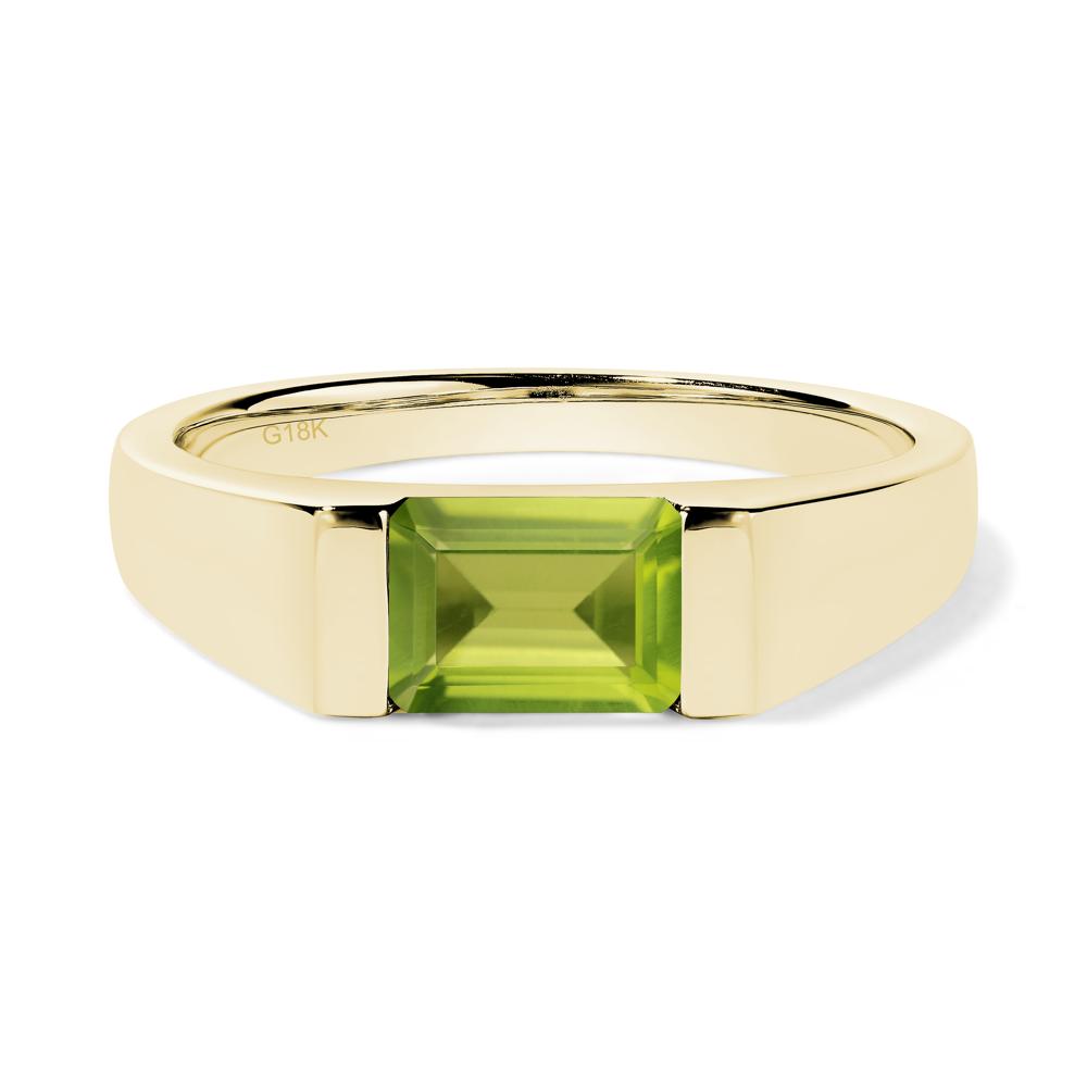 Horizontal Peridot Gender Neutral Ring - LUO Jewelry #metal_18k yellow gold