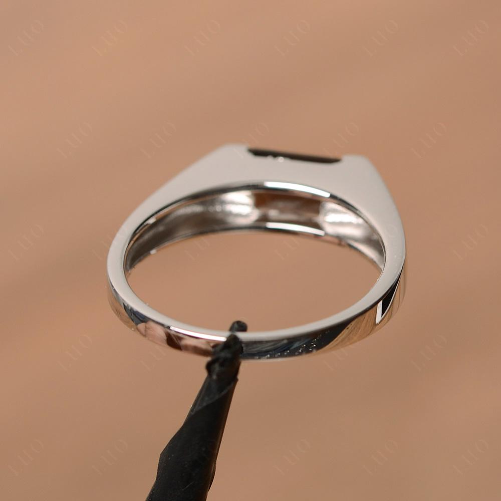 Horizontal Smoky Quartz Gender Neutral Ring - LUO Jewelry