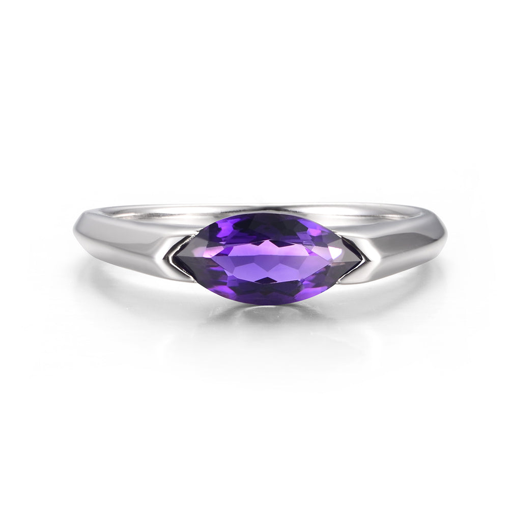 Amethyst East West Marquise Ring