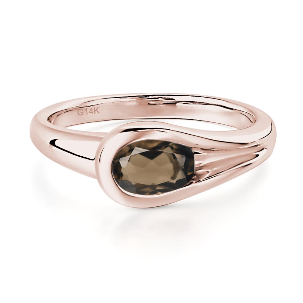 Smoky Quartz Streamline Ring - LUO Jewelry #metal_14k rose gold