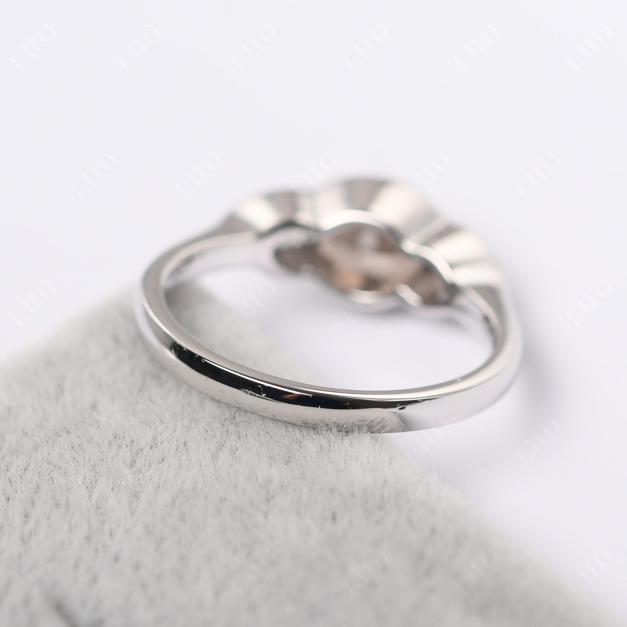 Smoky Quartz Oval Three Stone Engagement Ring - LUO Jewelry 