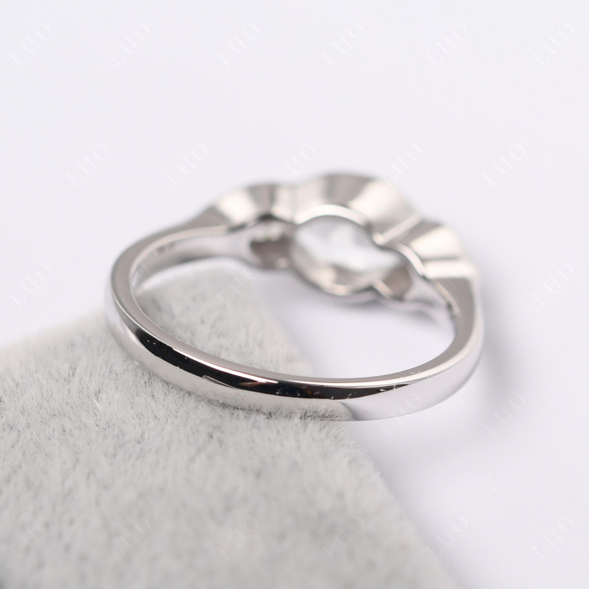 White Topaz Three Stone Anniversary Ring - LUO Jewelry 