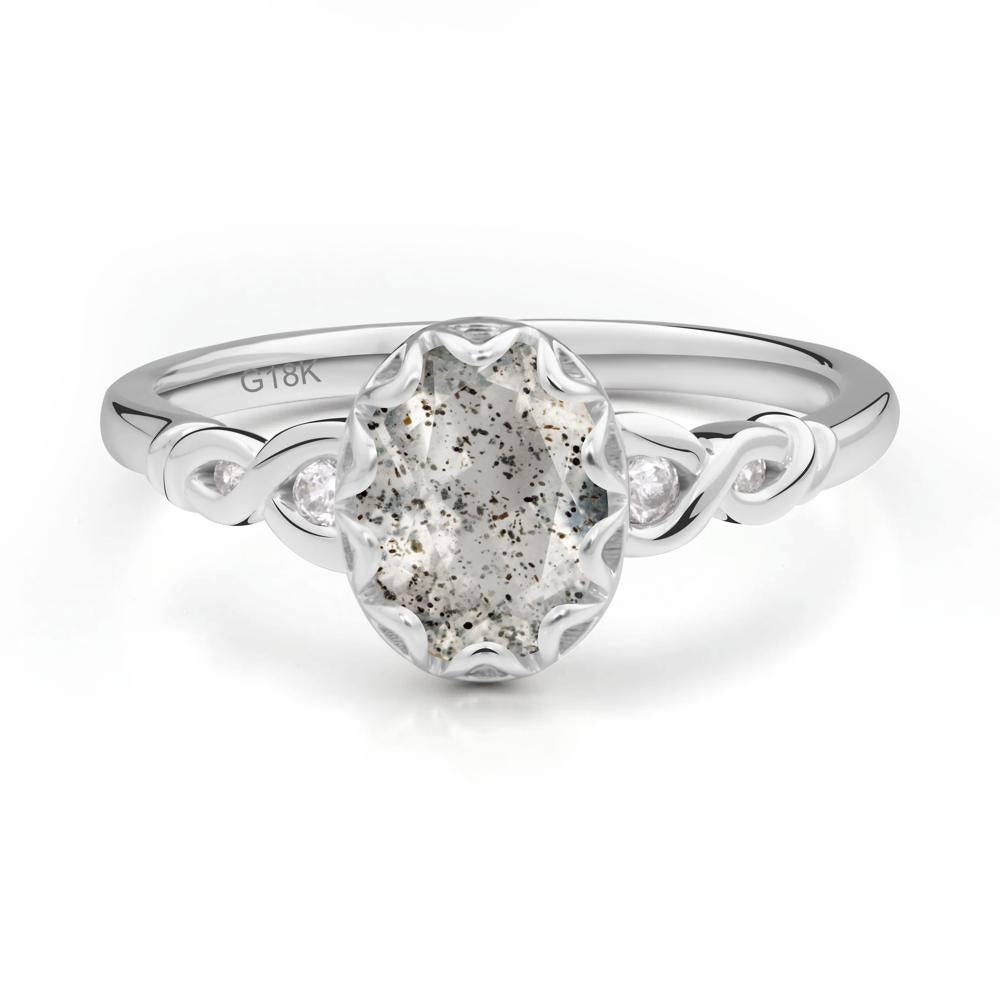 Herkimer Diamond Vintage Oval Engagement Ring - LUO Jewelry #metal_18k white gold