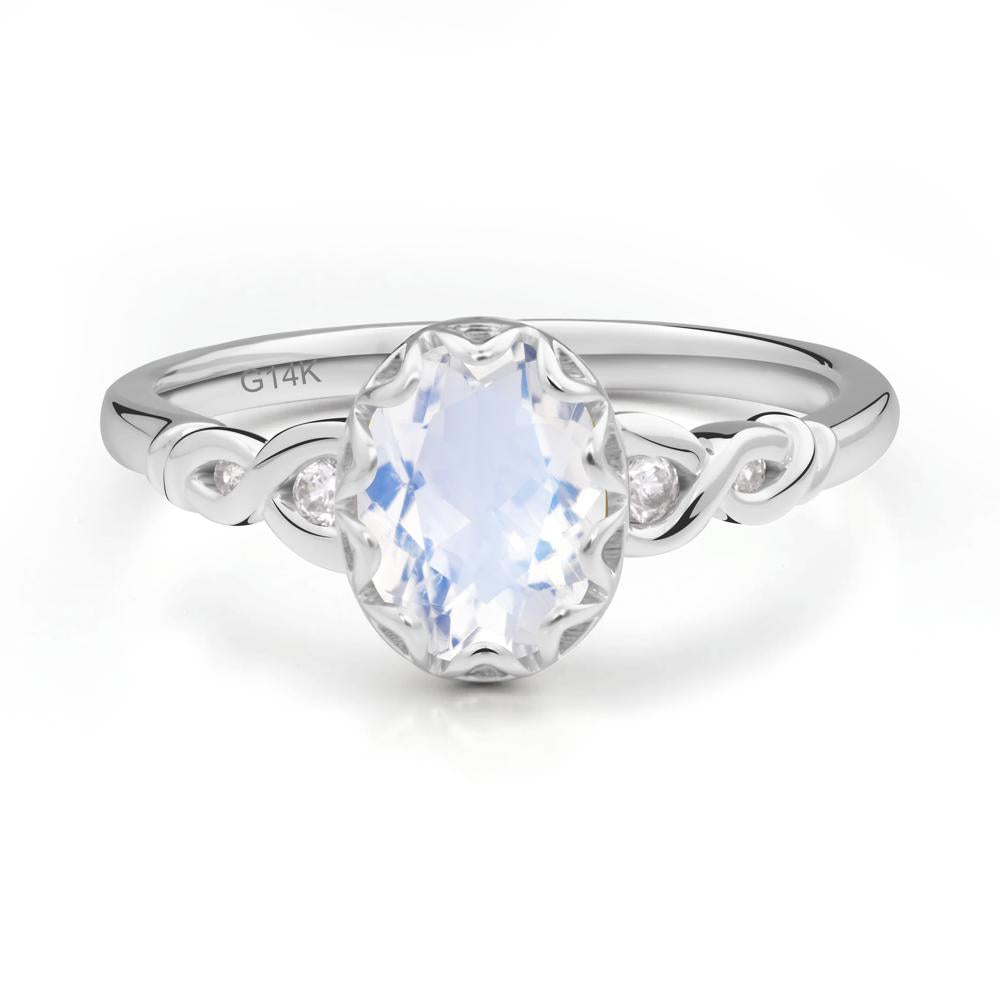 Moonstone Vintage Oval Engagement Ring - LUO Jewelry #metal_14k white gold