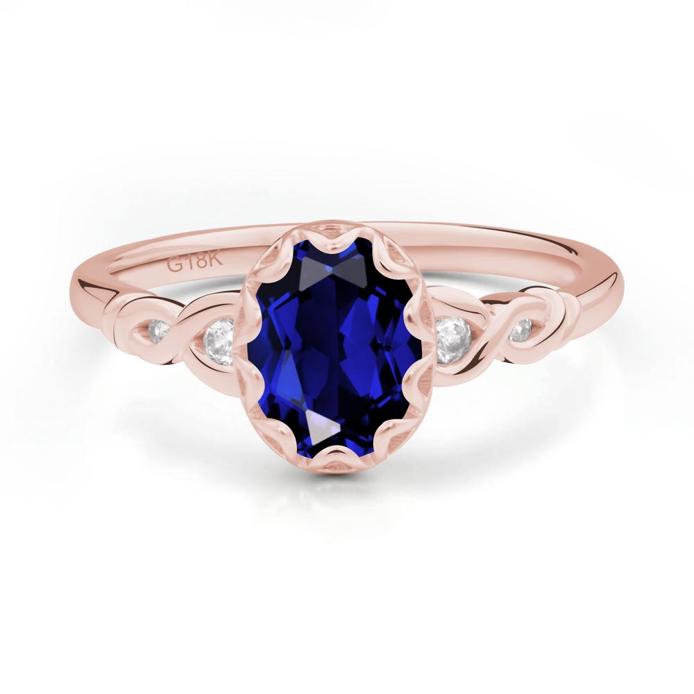 Sapphire Vintage Oval Engagement Ring - LUO Jewelry #metal_18k rose gold