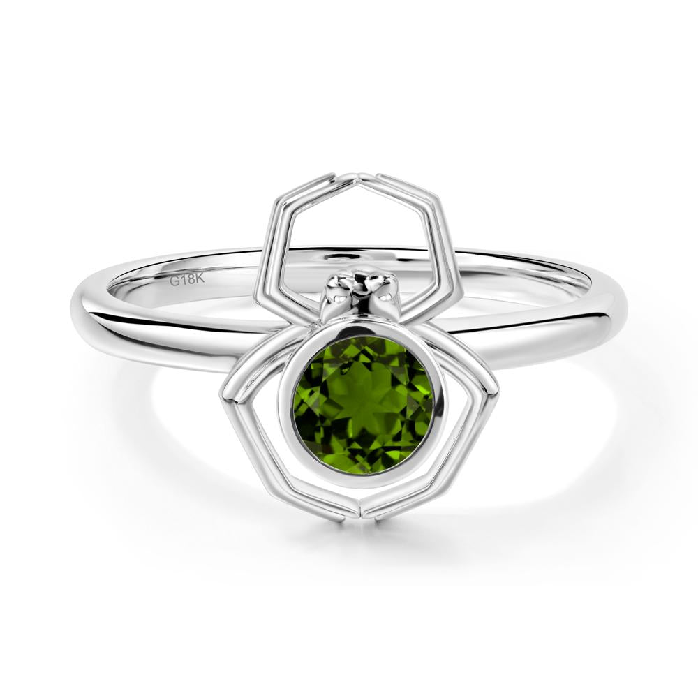 Diopside Bezel Set Spider Ring - LUO Jewelry #metal_18k white gold