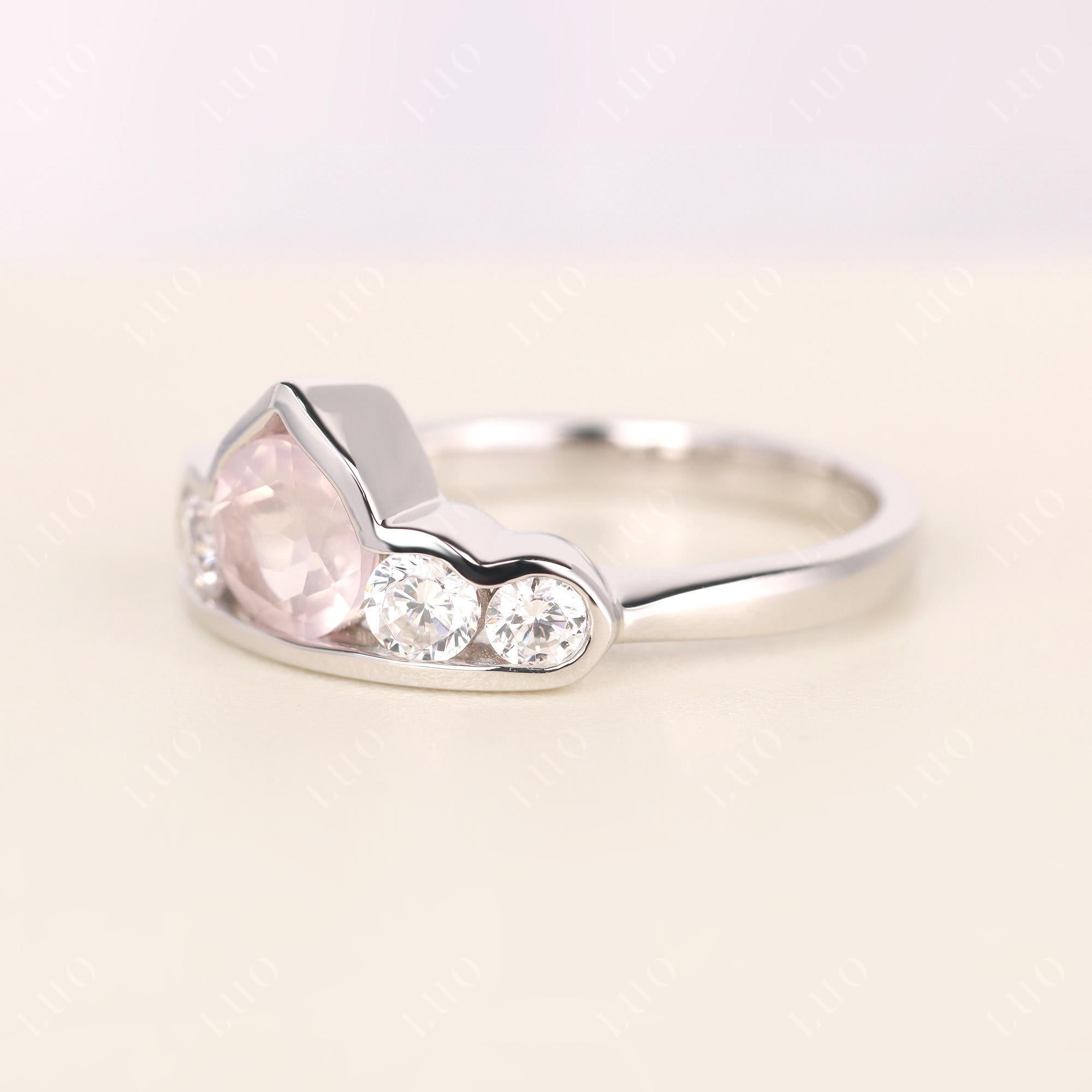 Vintage Rose Quartz Cluster Ring Yellow Gold - LUO Jewelry
