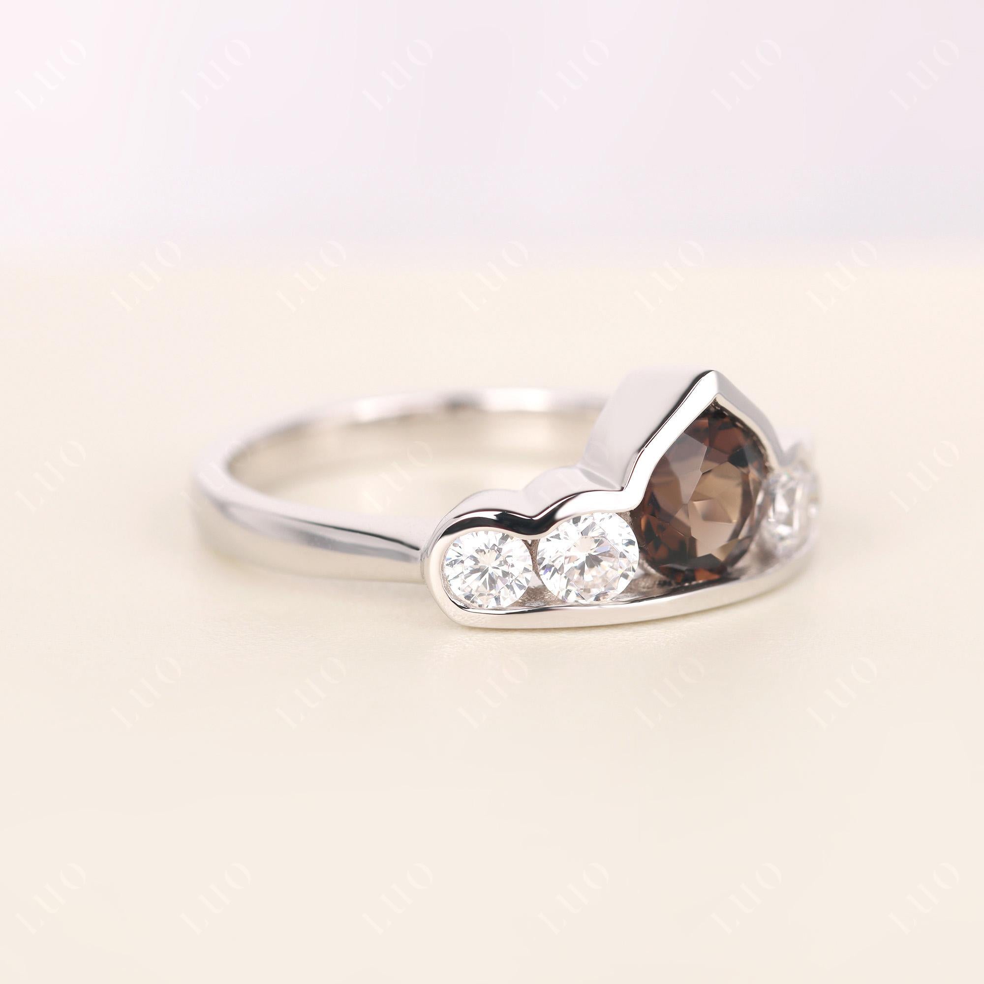 Vintage Smoky Quartz  Cluster Ring Yellow Gold - LUO Jewelry