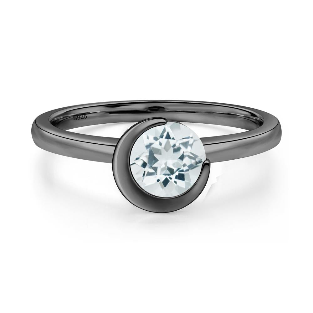 Aquamarine Moon Engagement Ring | LUO
