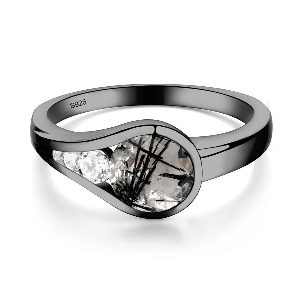 Black Rutilated Quartz Rupert's Drop Ring | LUO