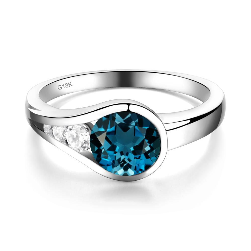 London Blue Topaz Rupert's Drop Ring - LUO Jewelry #metal_18k white gold