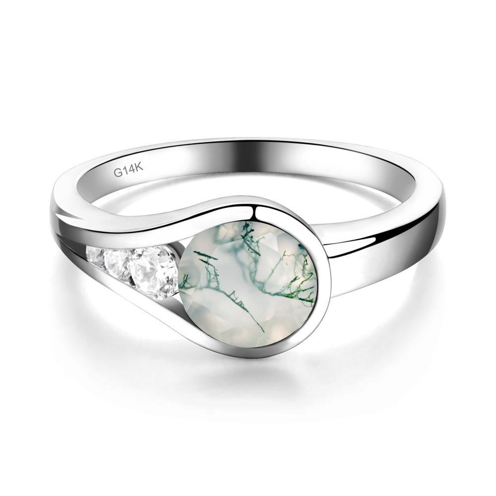 Prince Rupert's Drop Moss Agate Ring - LUO Jewelry #metal_14k white gold
