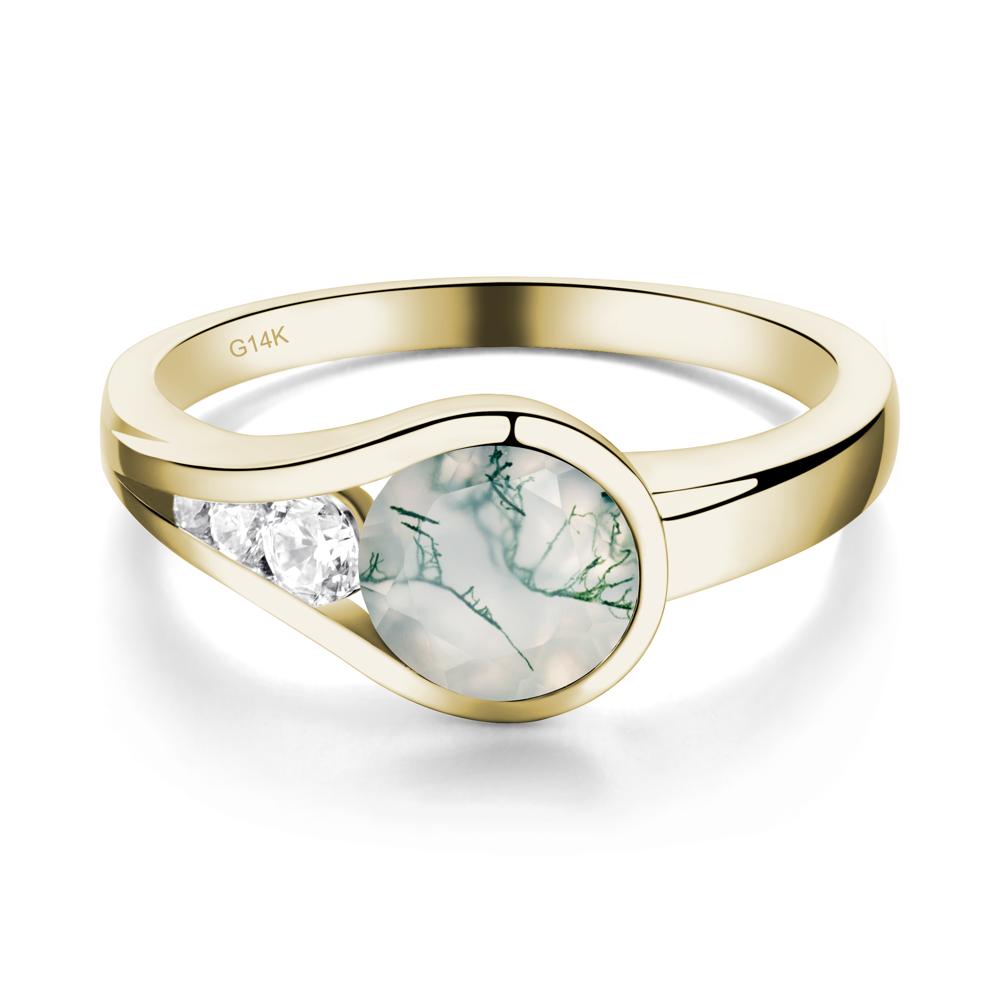 Prince Rupert's Drop Moss Agate Ring - LUO Jewelry #metal_14k yellow gold