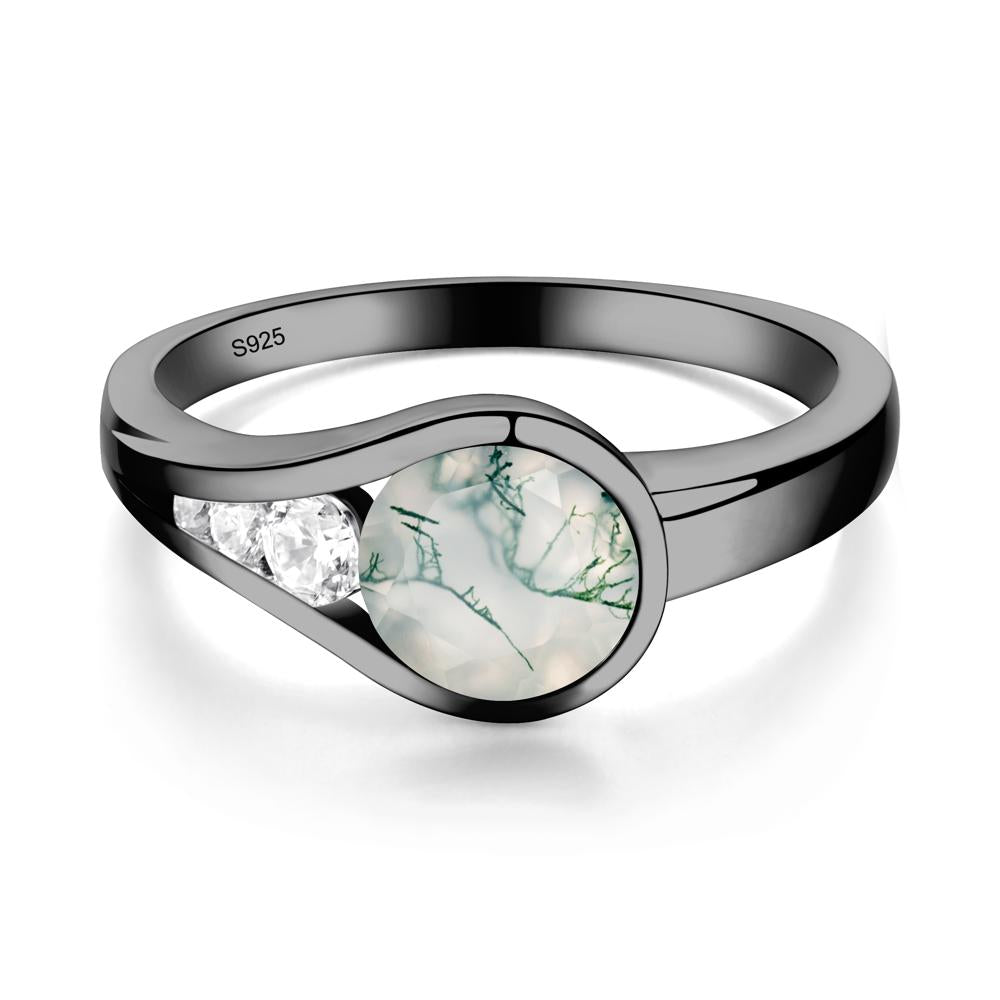 Prince Rupert's Drop Moss Agate Ring - LUO Jewelry #metal_black finish sterling silver