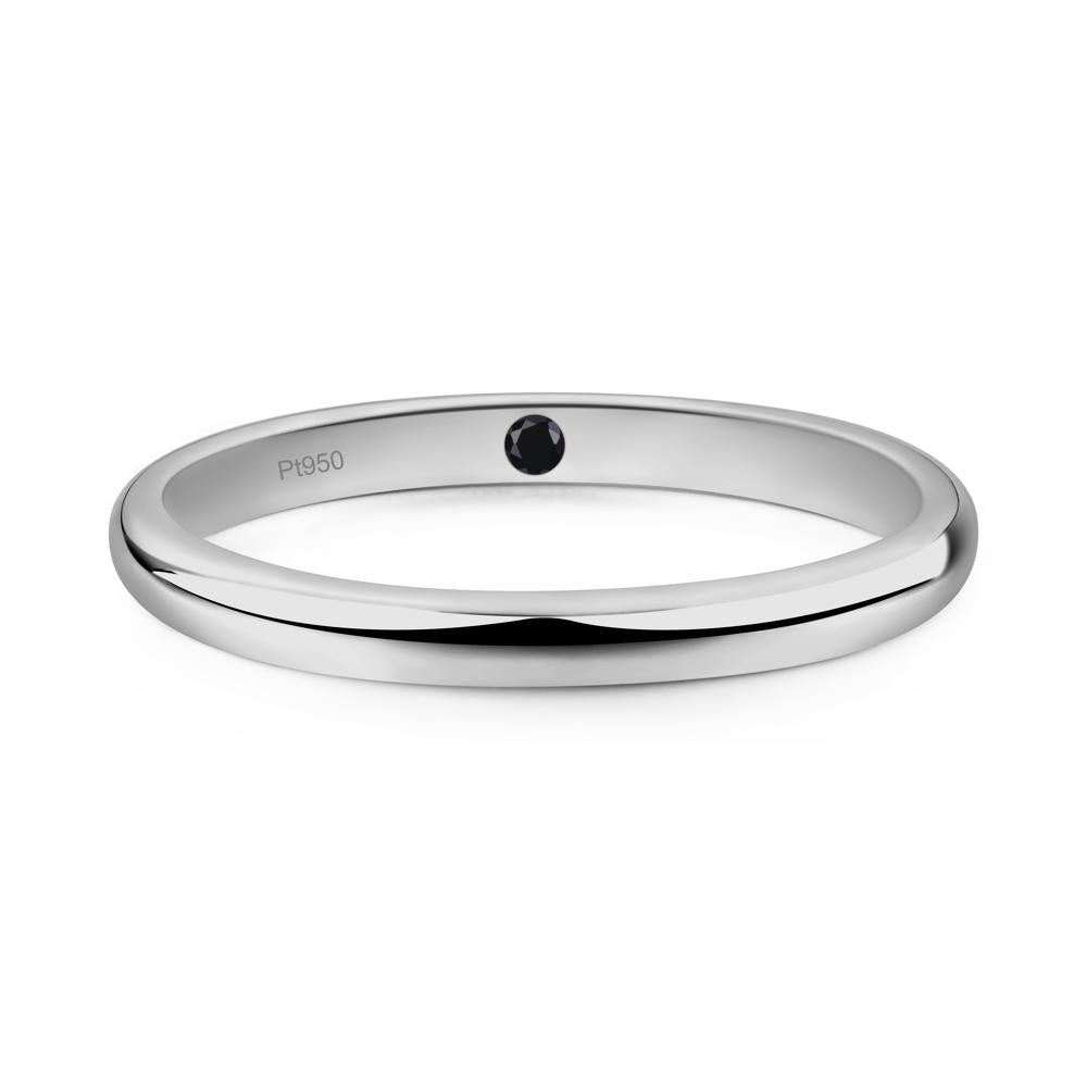 Black Spinel Plain Band Ring - LUO Jewelry #metal_platinum