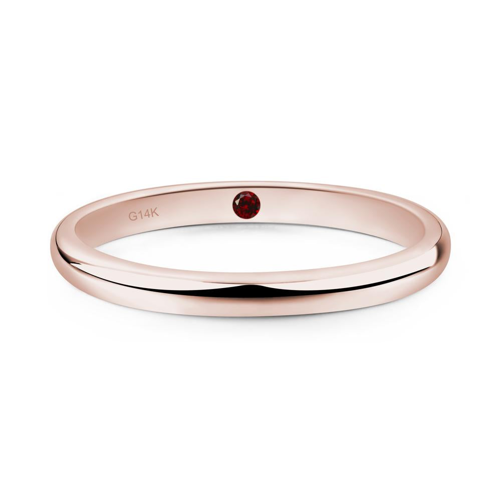 Garnet Plain Band Ring - LUO Jewelry #metal_14k rose gold