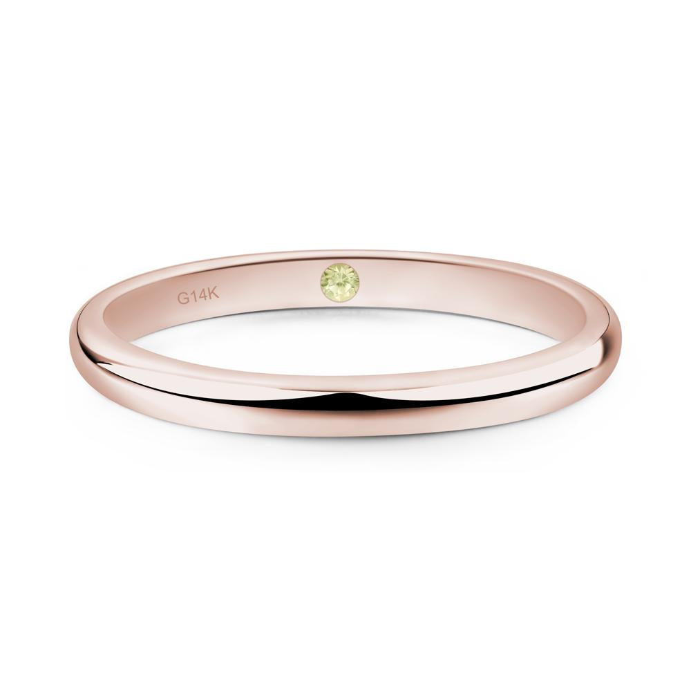 Peridot Plain Band Ring - LUO Jewelry #metal_14k rose gold