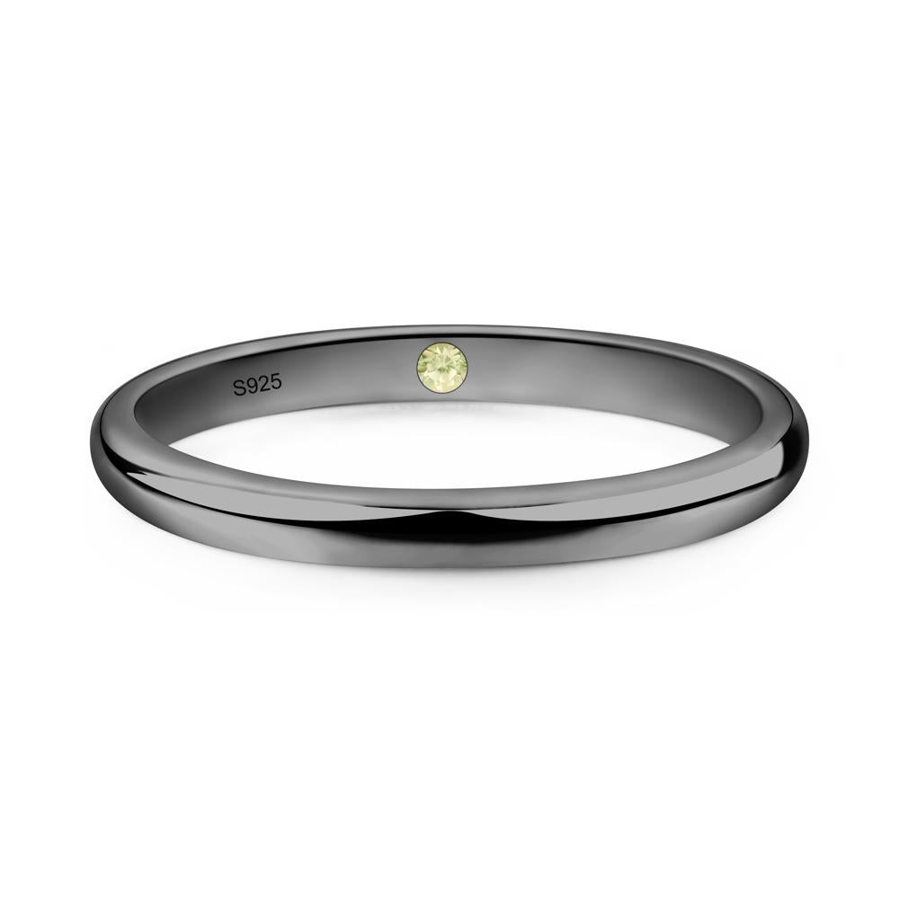 Peridot Plain Band Ring - LUO Jewelry #metal_black finish sterling silver