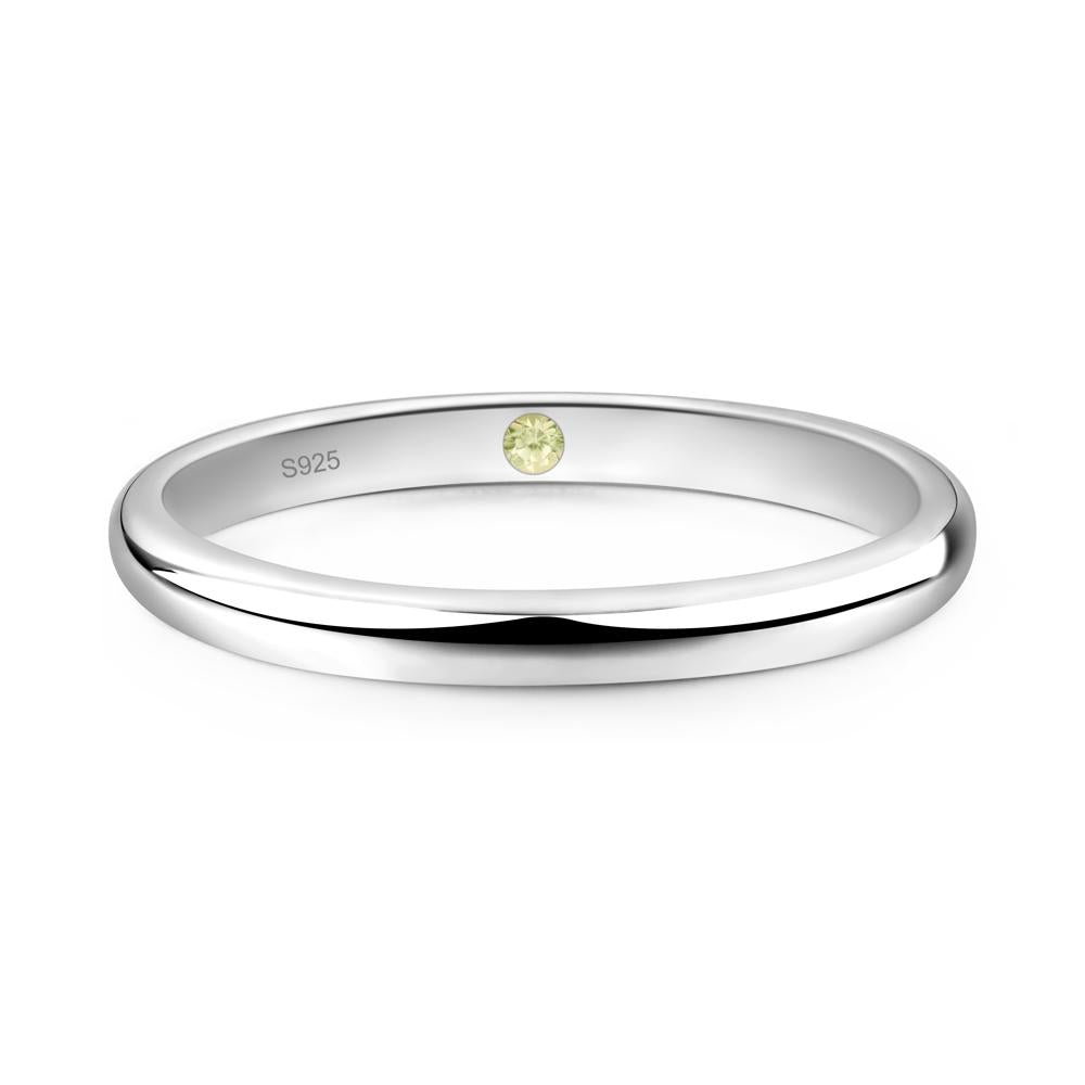 Peridot Plain Band Ring - LUO Jewelry #metal_sterling silver