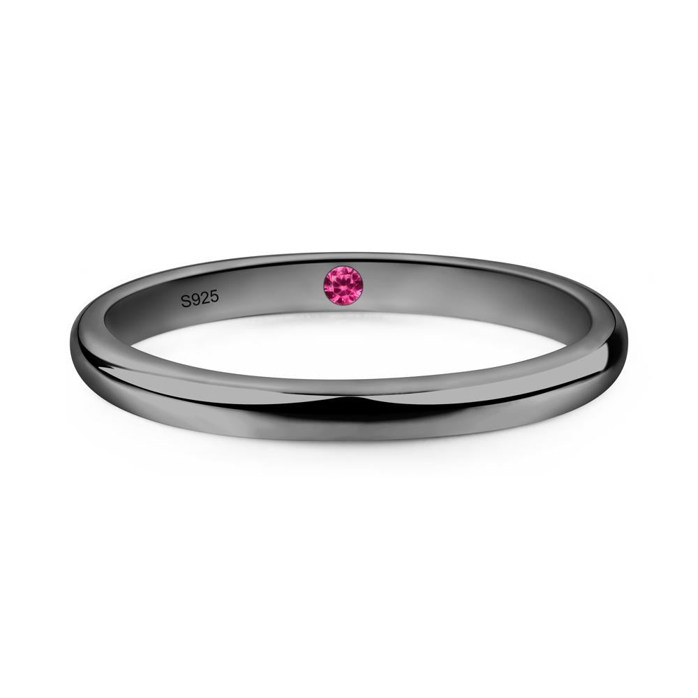 Hidden Ruby Ring - LUO Jewelry #metal_black finish sterling silver