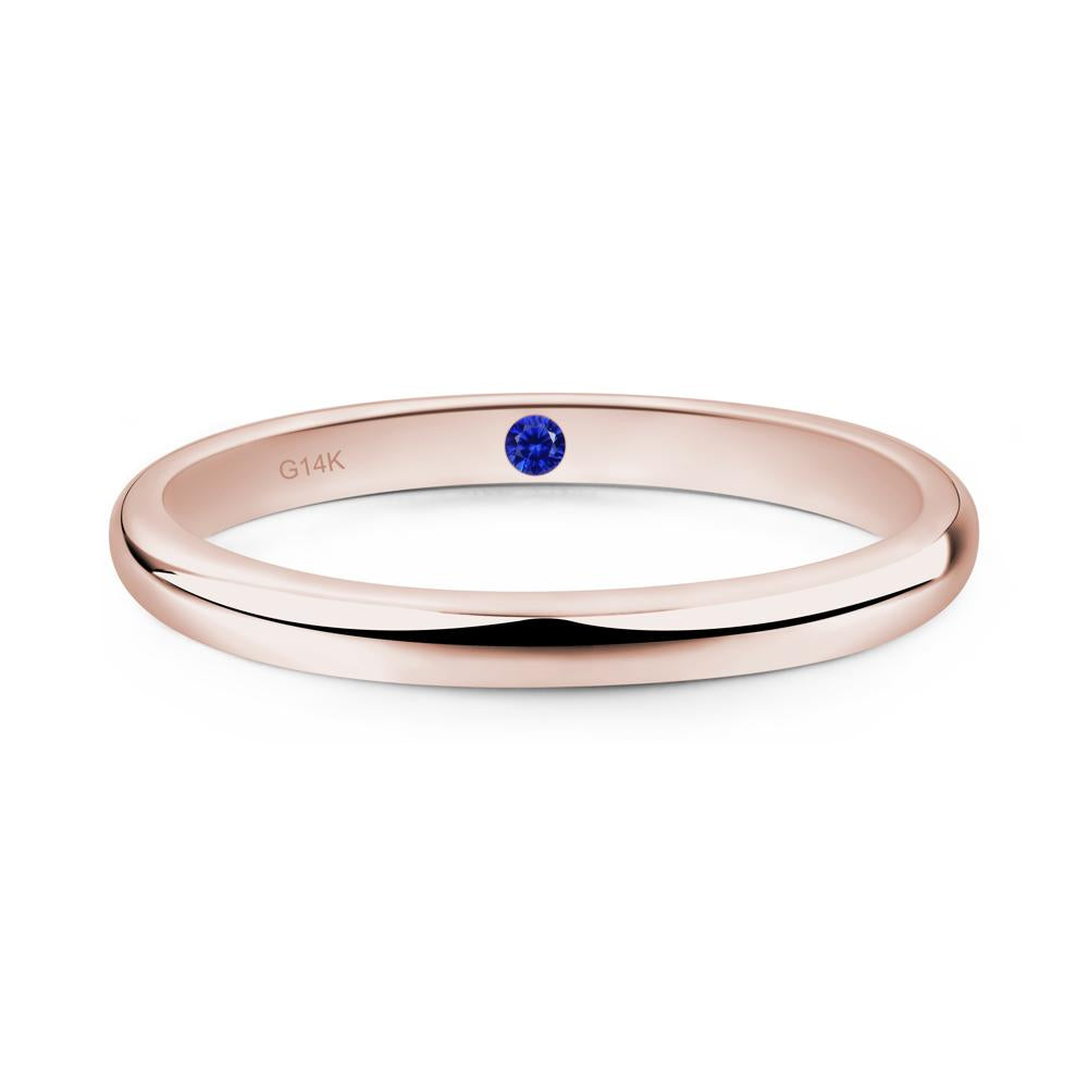 Sapphire Plain Band Ring - LUO Jewelry #metal_14k rose gold